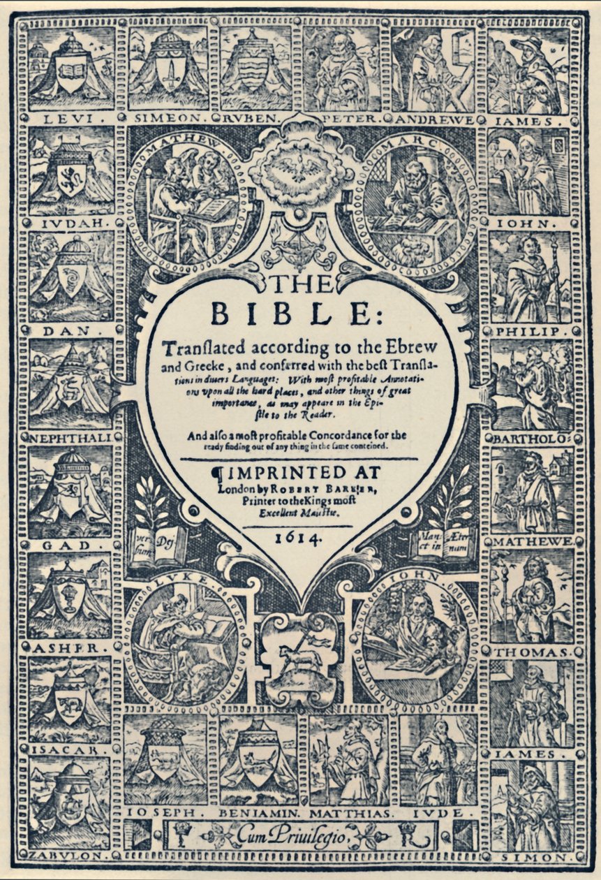 Genève-bibelens titelside, 1614, 1947 af Unbekannt