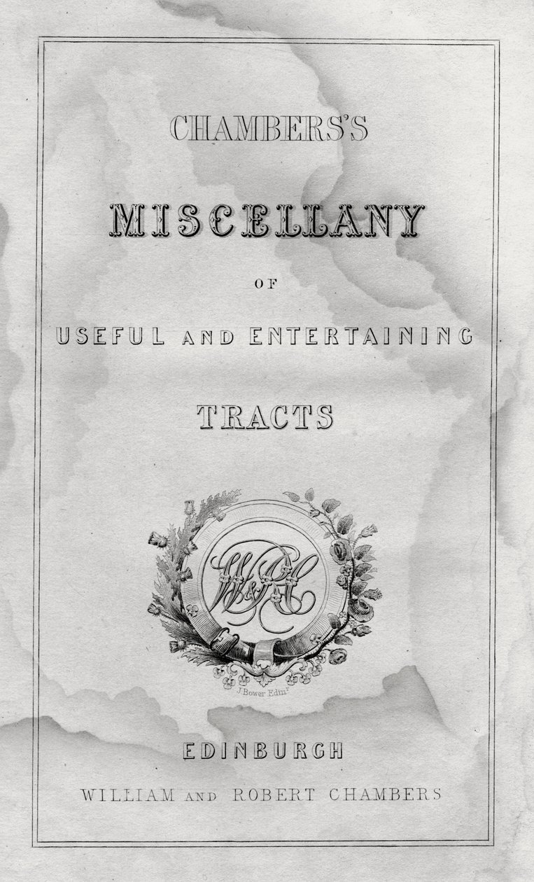 Titelside på Chamberss Miscellany of Useful and Underholdende Tracts af Unbekannt