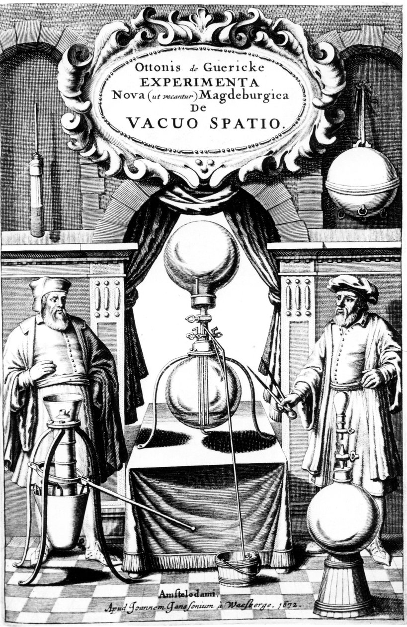 Titelside på New Experiments, som de kalder Magdeburgica: The Vacuum Space, Amsterdam, 1672 af Unbekannt