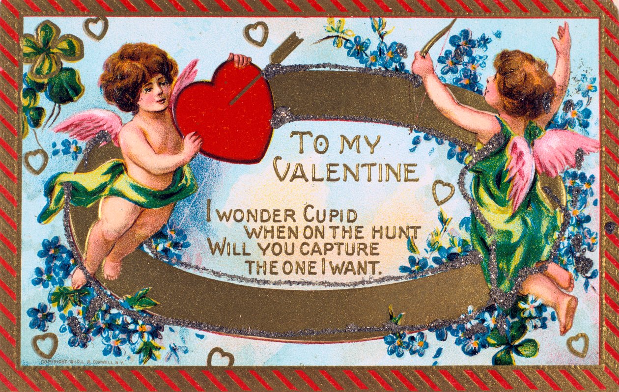 To My Valentine, American Valentine-kort, c1908 af Unbekannt