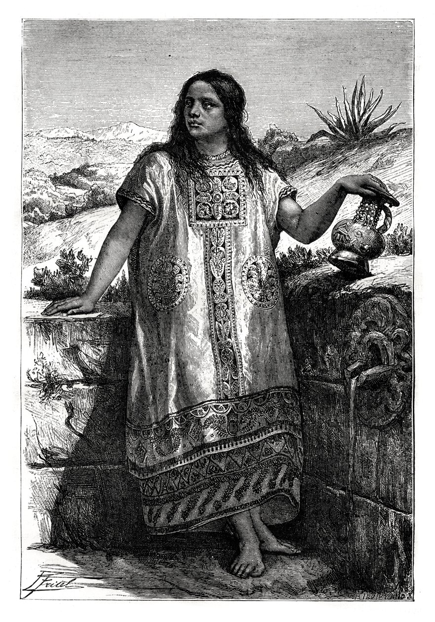 Toltec-pige, Mexico, 1800-tallet af Unbekannt