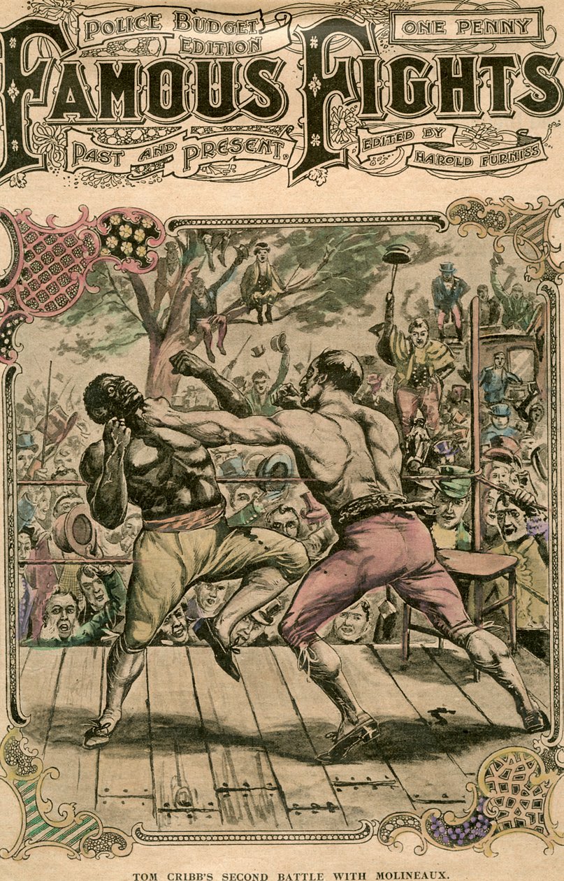 Tom Cribbs andet slag med Molineaux, 1811 slutningen af det 19. eller begyndelsen af det 20. århundrede af Unbekannt