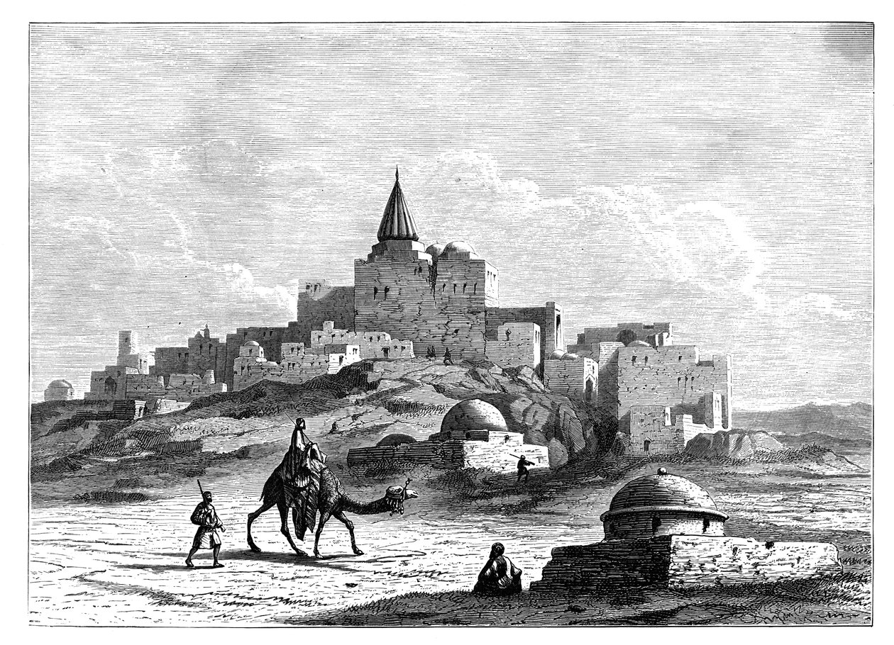 Jonas grav, nær moskeen, på den kunstige høj af Nabbi Yunis, Nineve, Assyrien, c1890 af Unbekannt