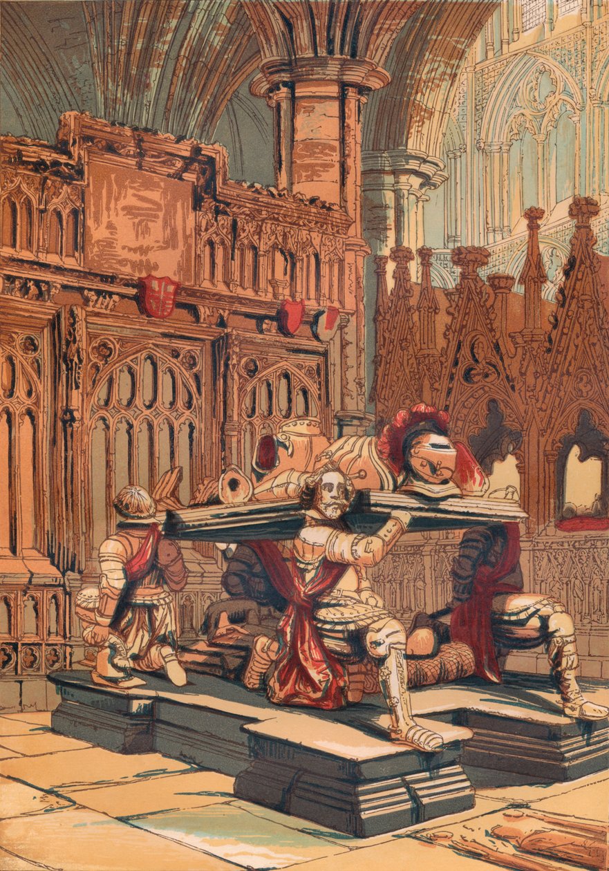Sir Francis Veres grav i Westminster Abbey, c1845, 1864 af Unbekannt