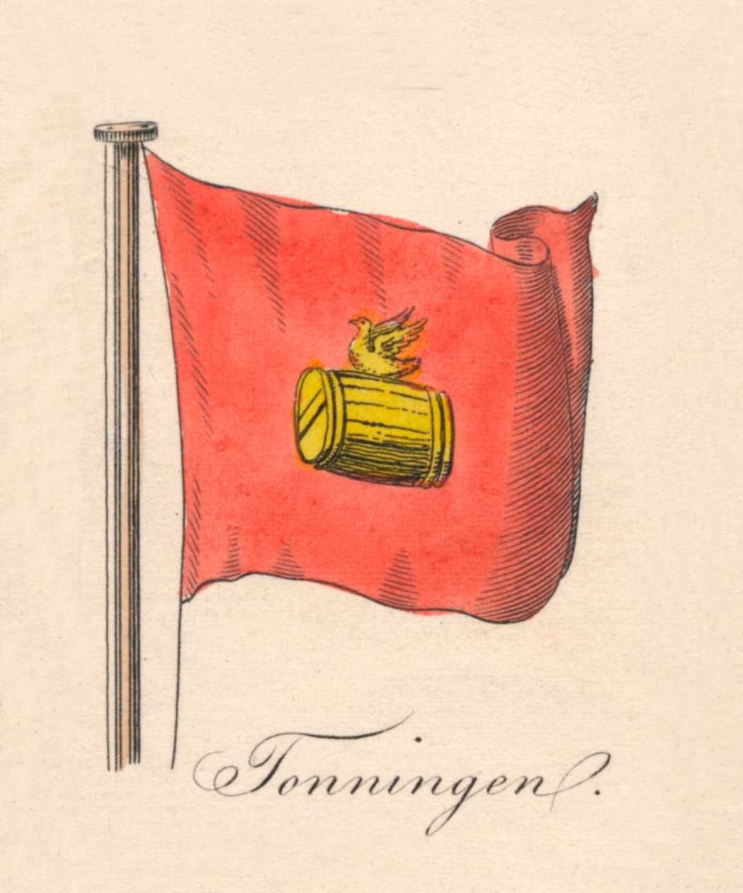 Tonningen, 1838 af Unbekannt