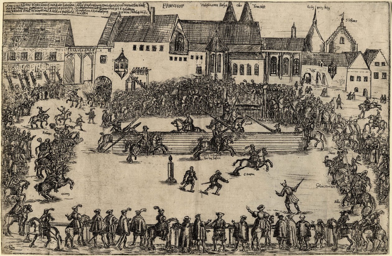 Turnering på tidspunktet for Henry I the Fowler 938, ca. 1575 af Unbekannt