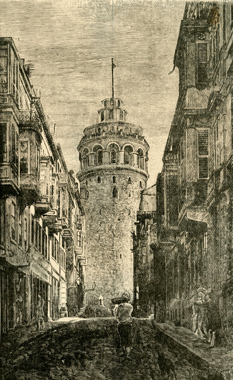 Galata-tårnet, Konstantinopel, 1890. af Unbekannt