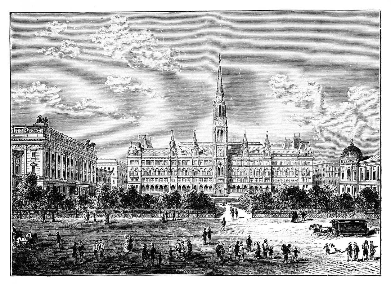 Rådhus, Wien, Østrig c1888 af Unbekannt