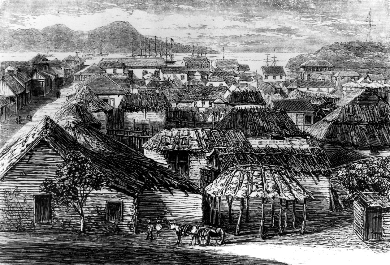 Byen og bugten Puerto Plata, Santo Domingo, 1873 af Unbekannt