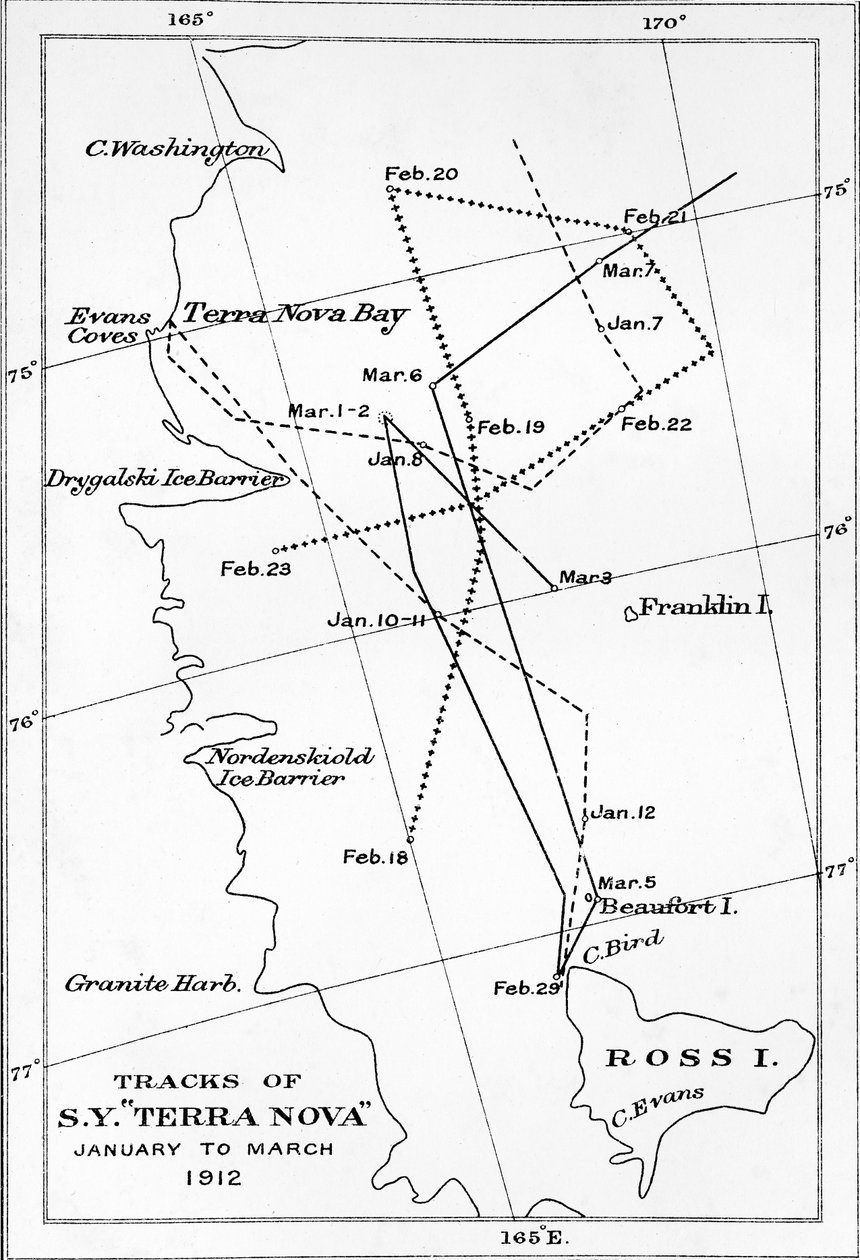 Spor af S.Y. Terra Nova - januar til marts 1912, 1913 af Unbekannt
