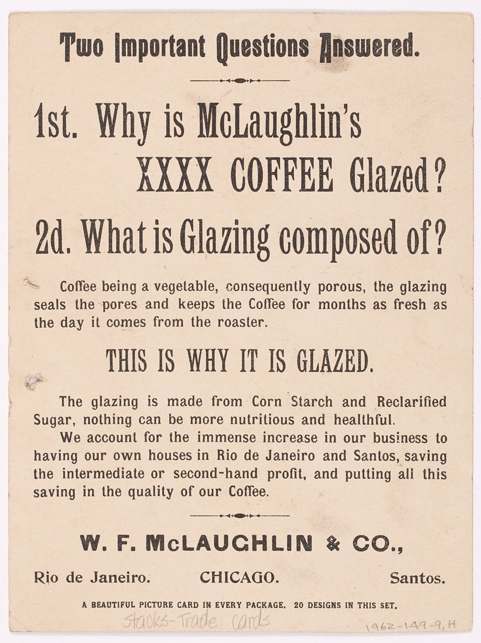 Trade Card, reklame for McLaughlins kaffe fra Children