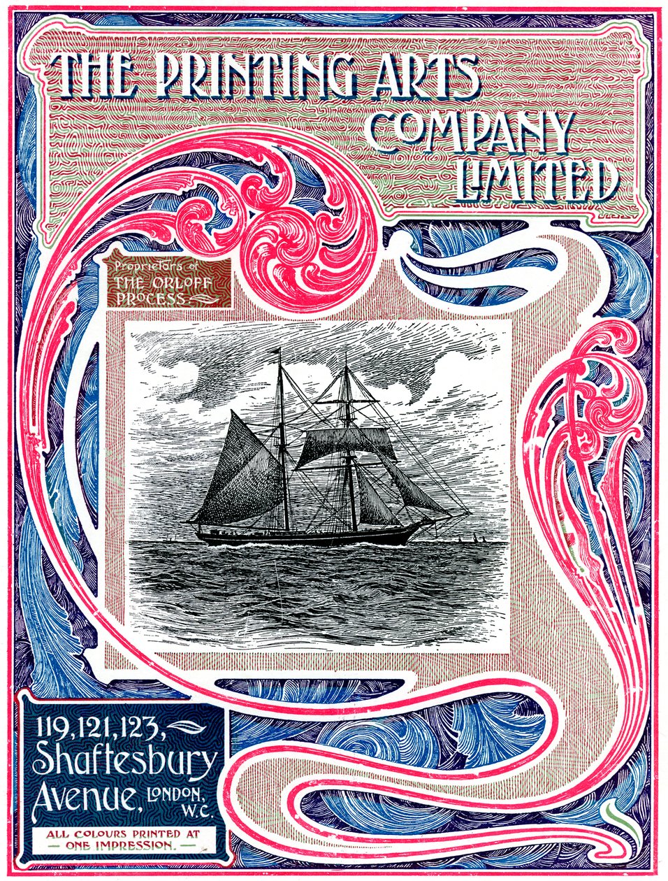 Handelsannonce for The Printing Arts Company Limited, London, 1902-1903 af Unbekannt