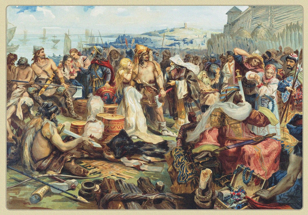 Handel i en tidlig østslavisk stat, 1800-tallet af Unbekannt