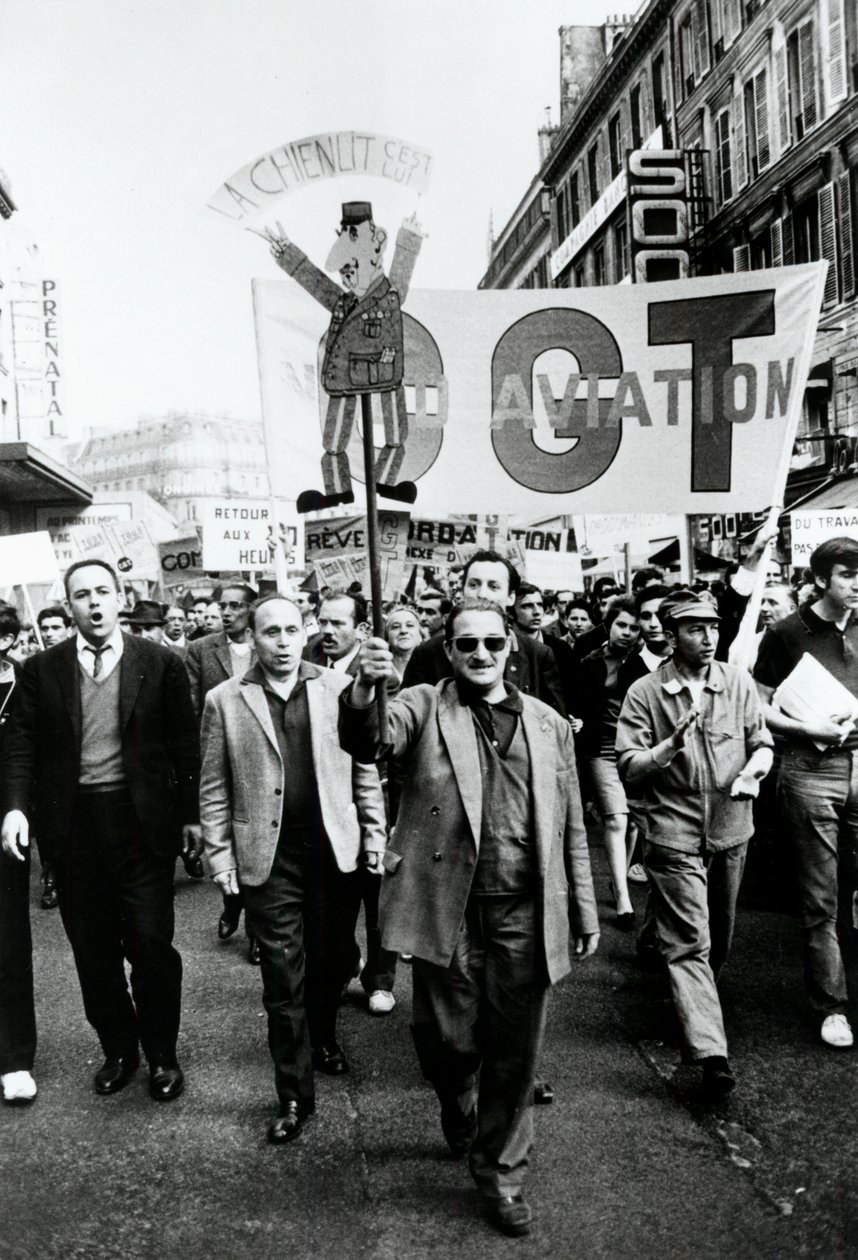 Fagforeningsmarch, Paris, 1968. af Unbekannt