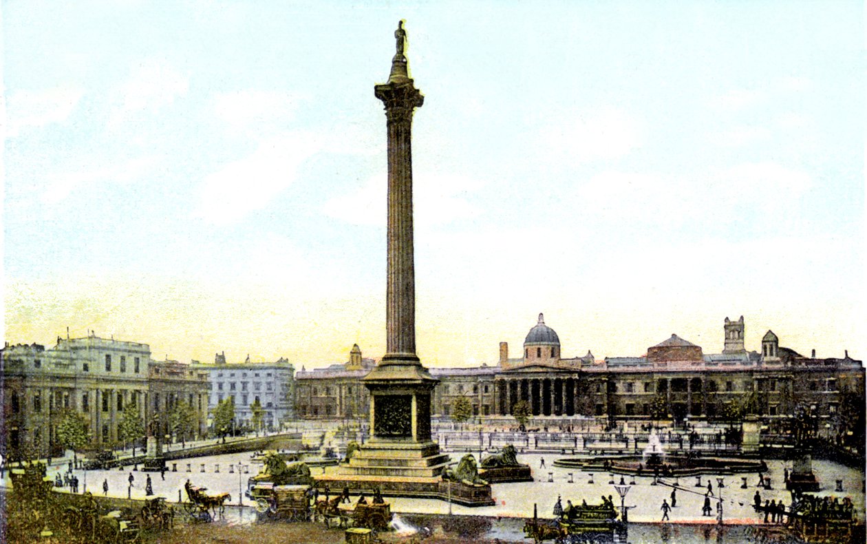 Trafalgar Square And Nelsons Column, London, 20. århundrede af Unbekannt