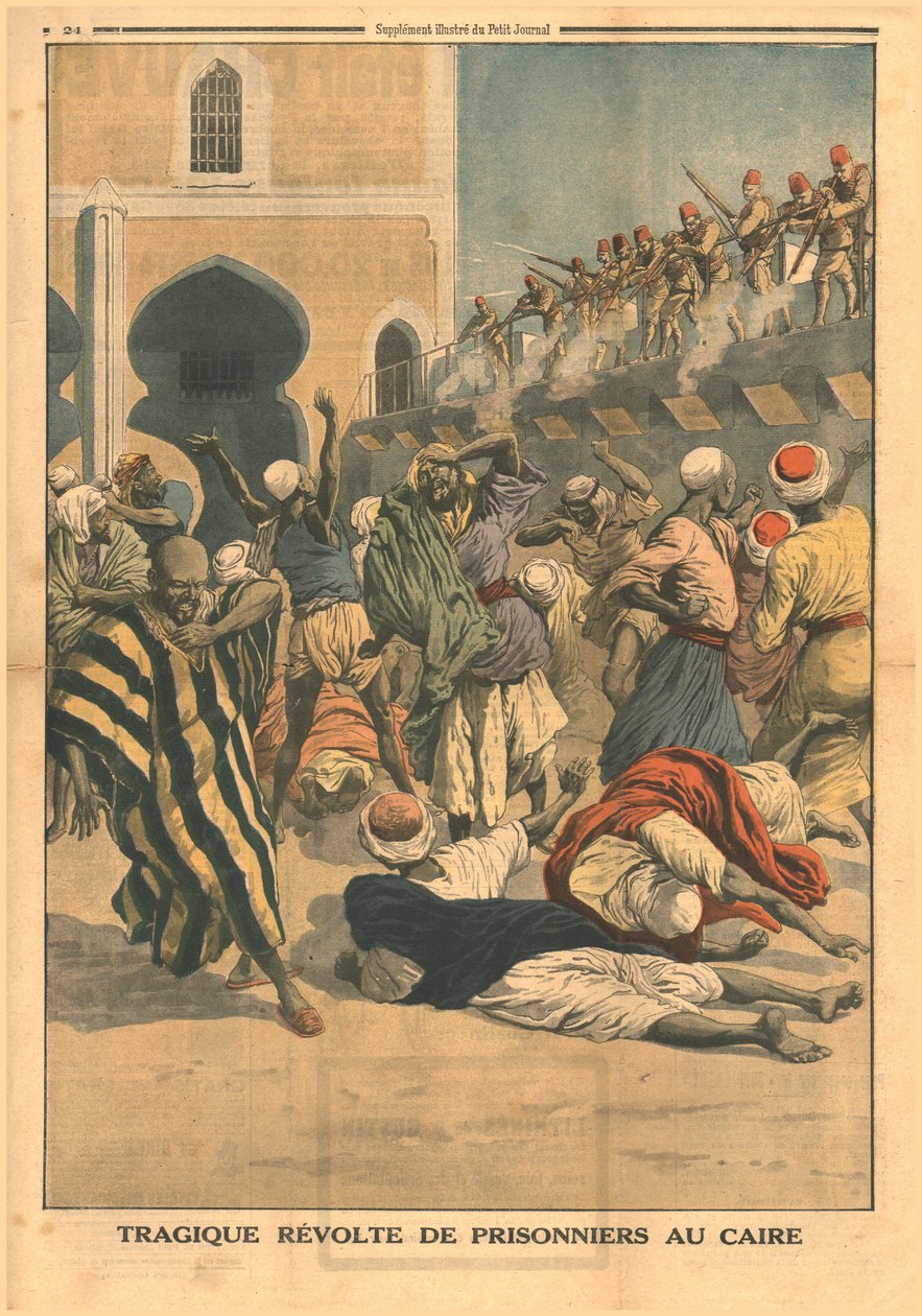 Tragisk oprør blandt fanger i Kairo, 1914. af Unbekannt