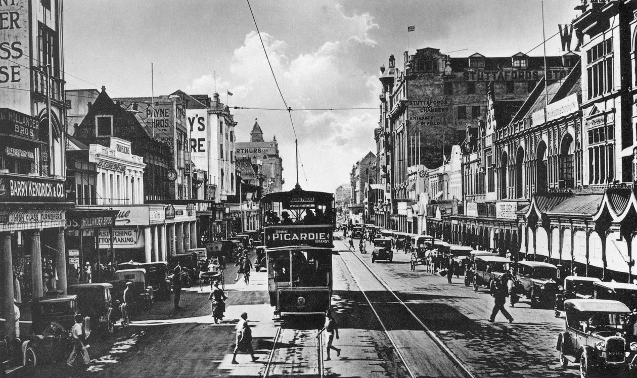 Sporvogn på West Street, Durban, Sydafrika af Unbekannt