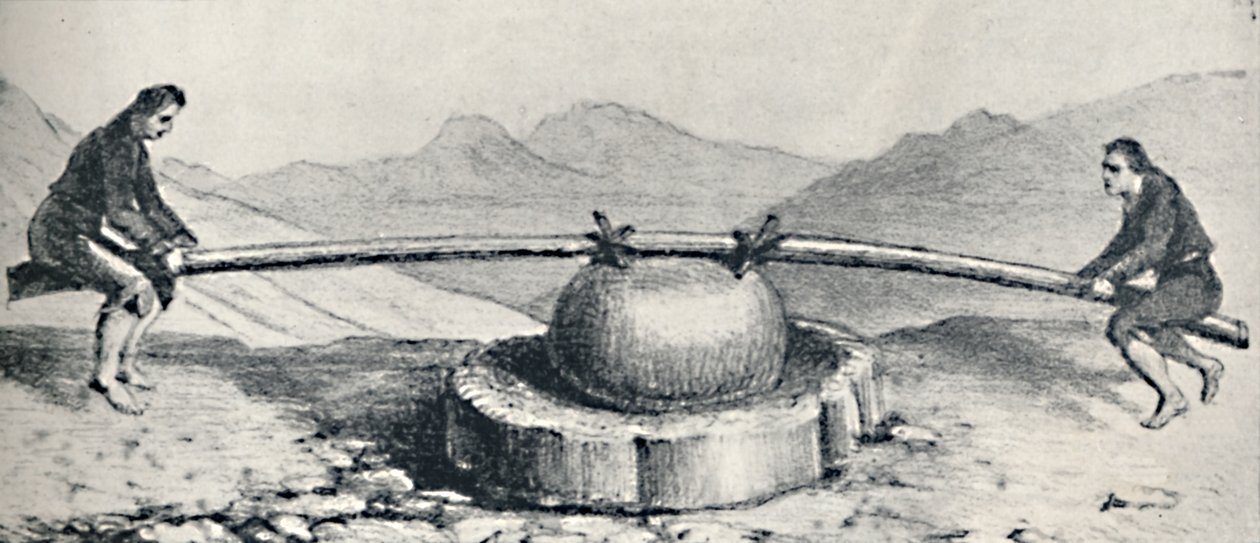 Trapiche eller mølle brugt ved lavaderos- eller guldvaskene, c1826, 1911 af Unbekannt