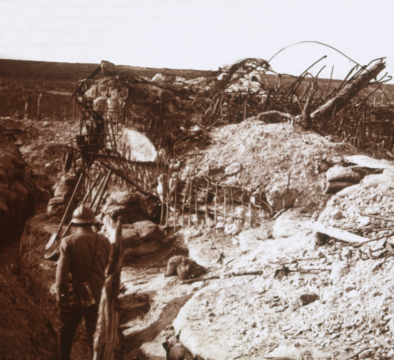 Skyttegrave, Mont Haut, Nordfrankrig, c1914-c1918 af Unbekannt
