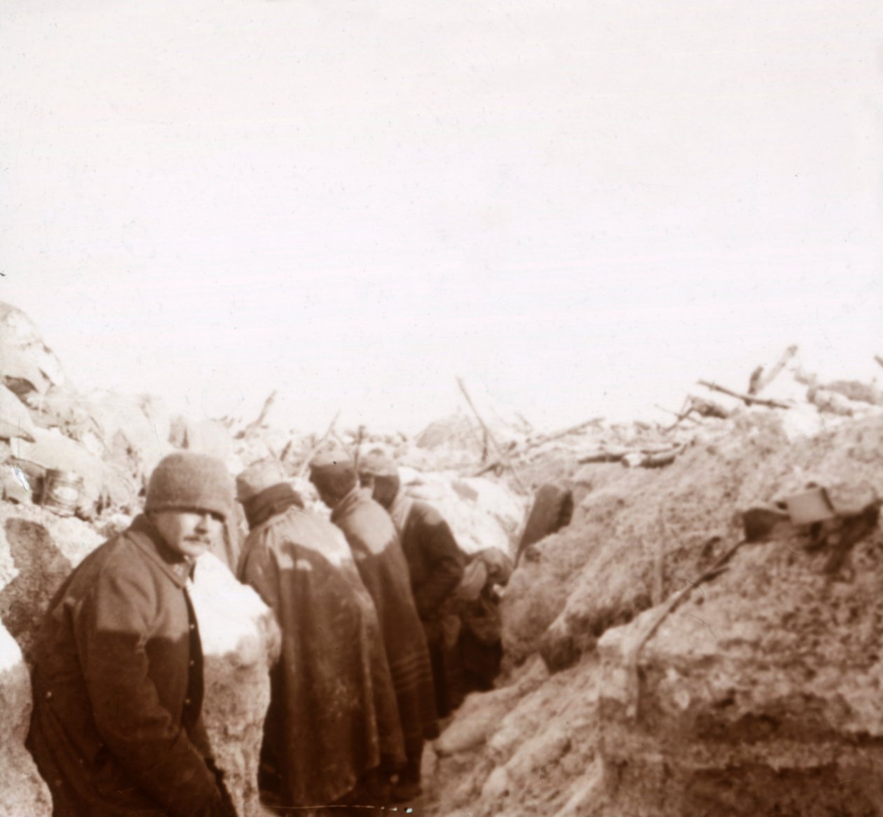 Skyttegrave, Tahure, Nordfrankrig, c1914-c1918 af Unbekannt