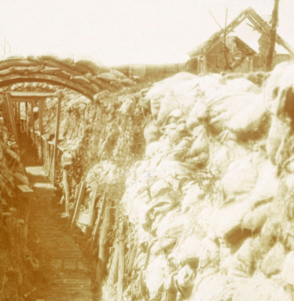 Skyttegrave, frontlinje, Diksmuide, Belgien, c1914-c1918 af Unbekannt