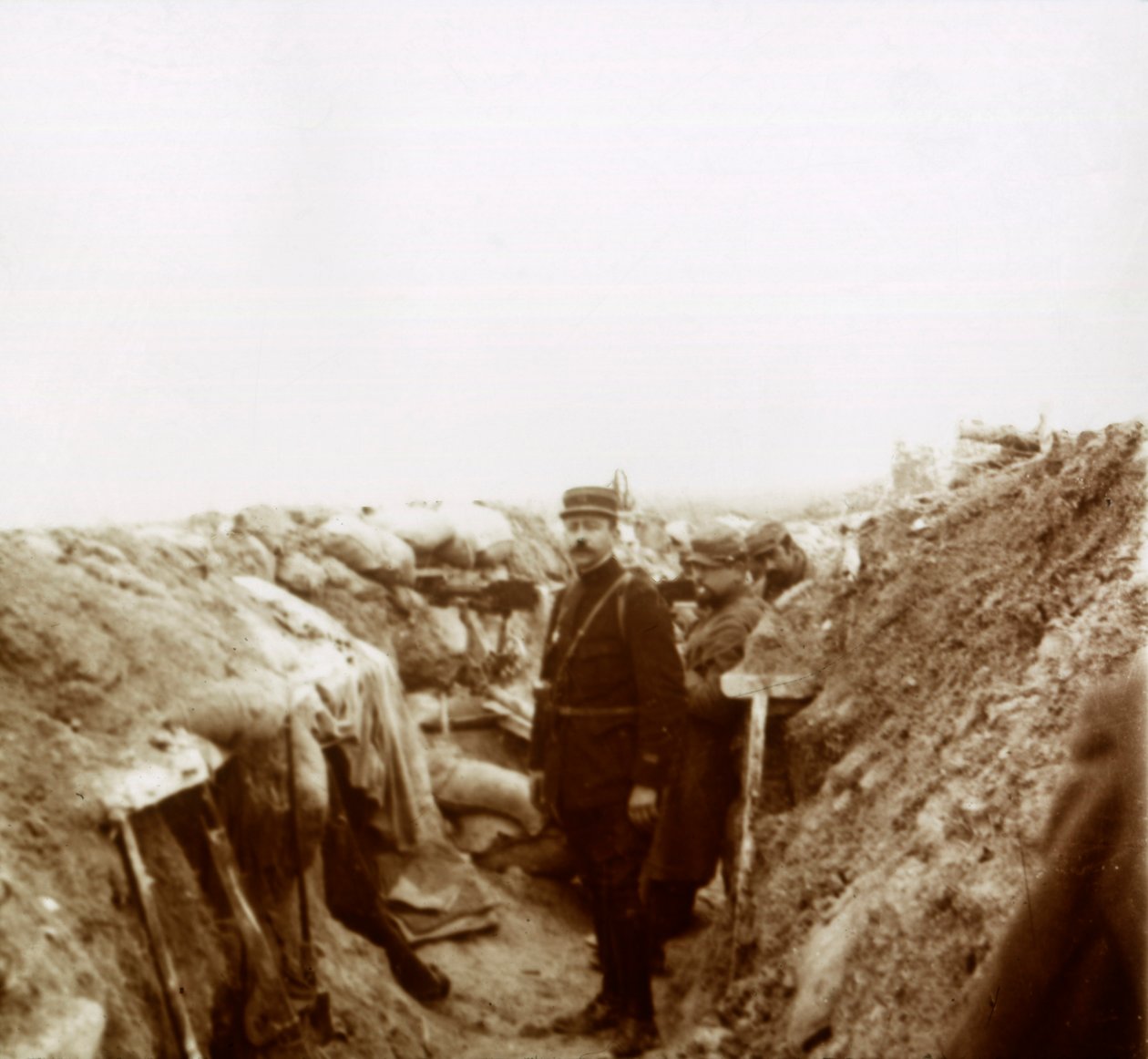 Skyttegrave i Champagne, Nordfrankrig, c1914-c1918 af Unbekannt