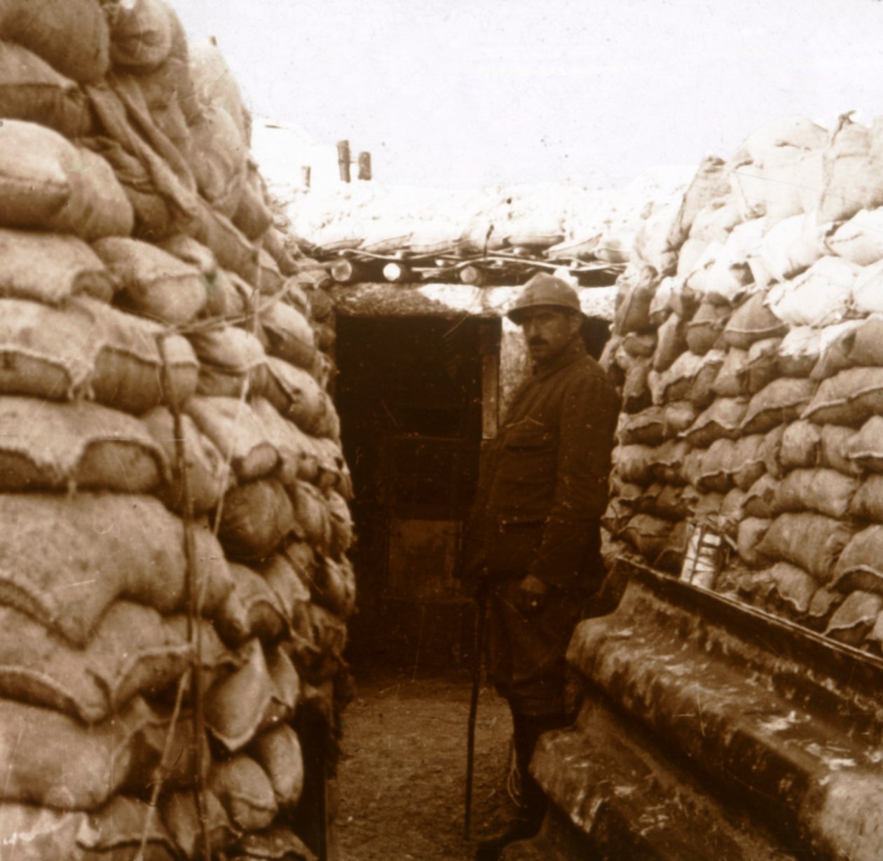 Skyttegrave i Champagne, Nordfrankrig, c1914-c1918 af Unbekannt