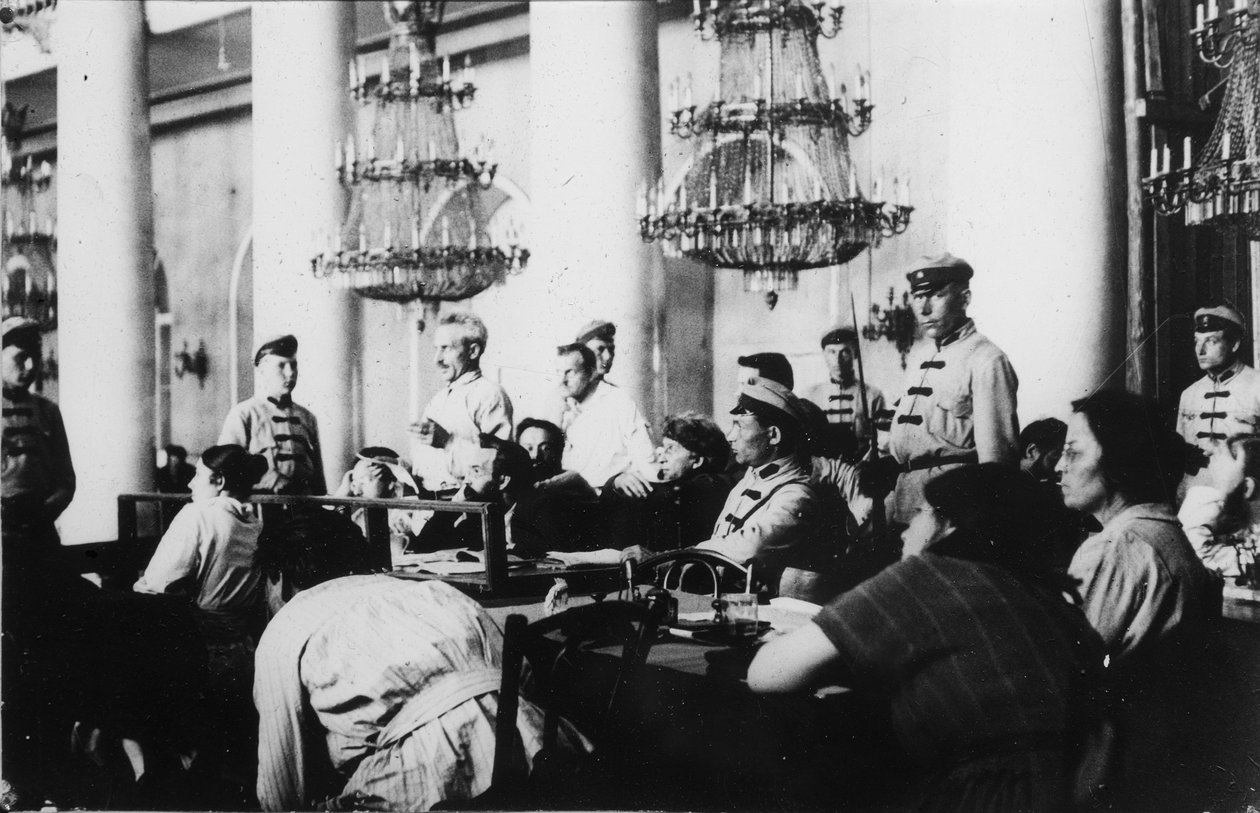 Retssag mod ledere af det socialistisk-revolutionære parti, Moskva, Rusland, august 1922 af Unbekannt