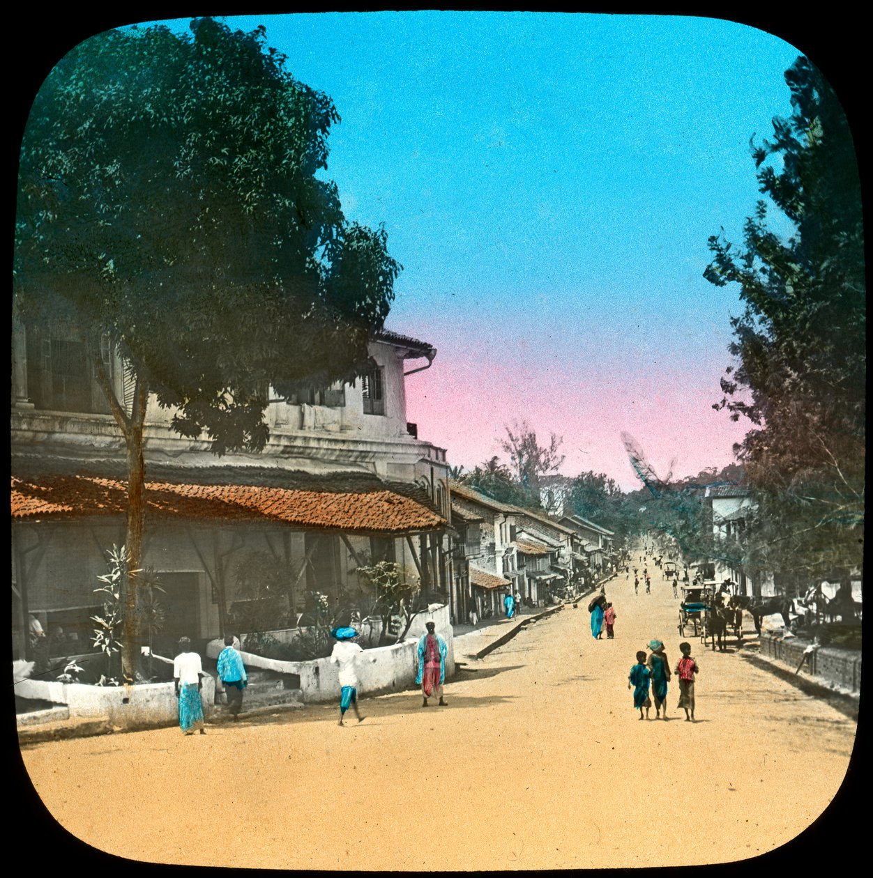 Trincomalee Street, Kandy, Ceylon, slutningen af det 19. eller begyndelsen af det 20. århundrede af Unbekannt