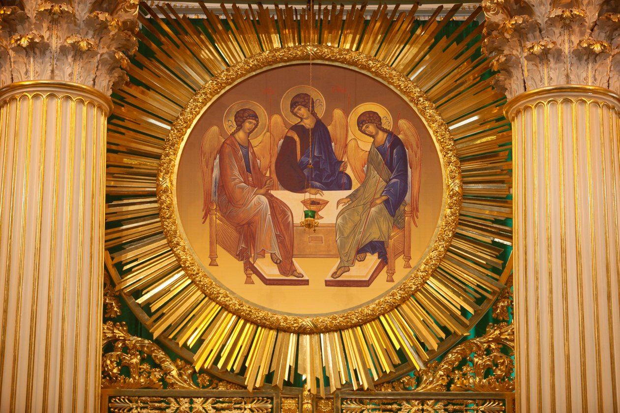 Trinity Cathedral ; Ikonostasen ; Sankt Petersborg Rusland af Unbekannt
