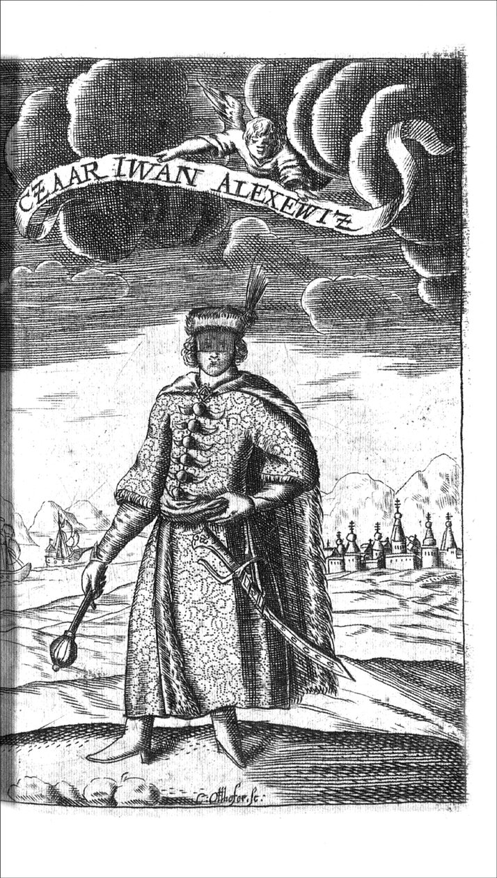 Zar Ivan V Alexeyevich fra Georg Adam Schleissing Derer beiyden Czaaren i Reussland Ivan og Peter Alexewiz, 1693 af Unbekannt