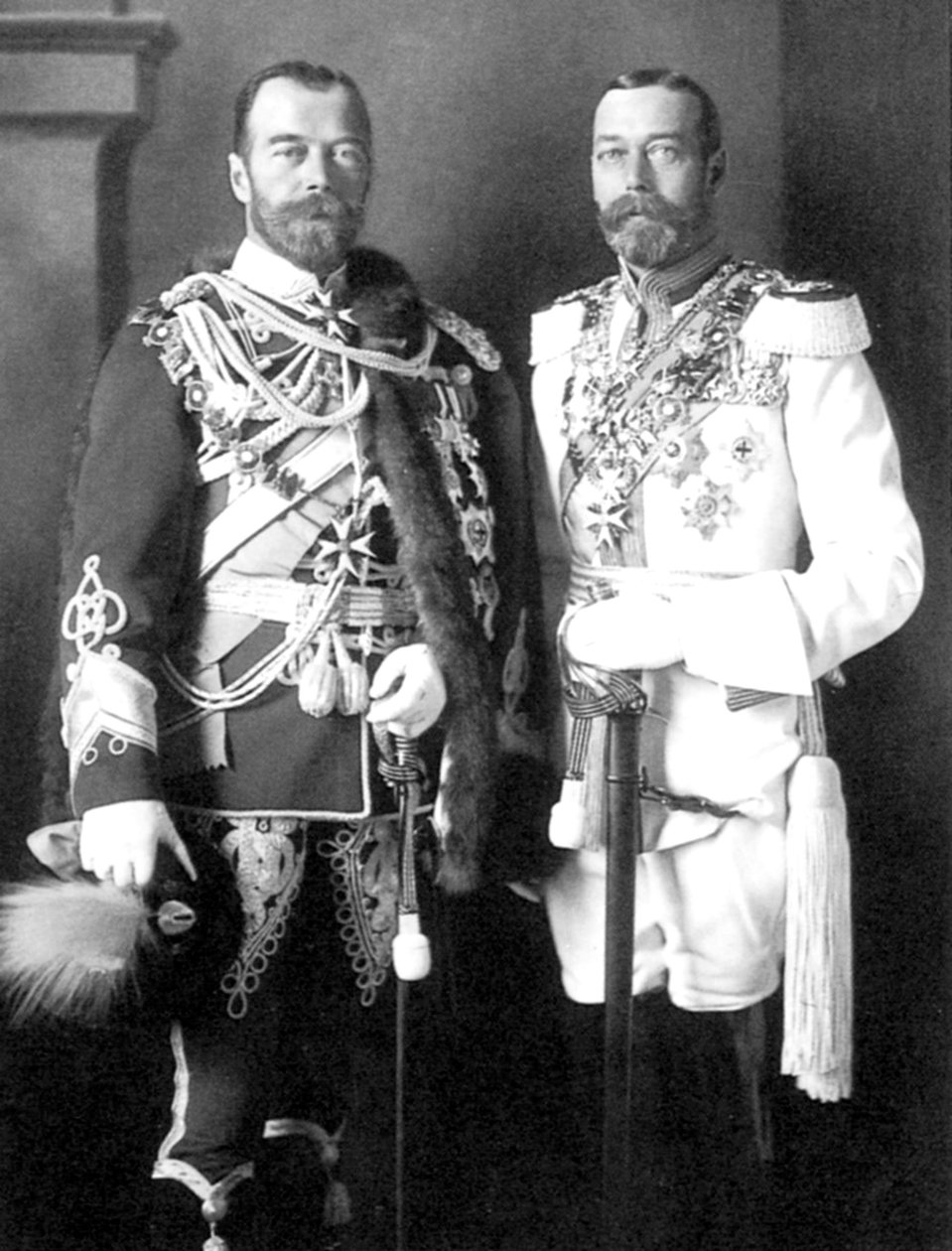 Zar Nicholas II af Rusland og George V af Det Forenede Kongerige, 1913 af Unbekannt