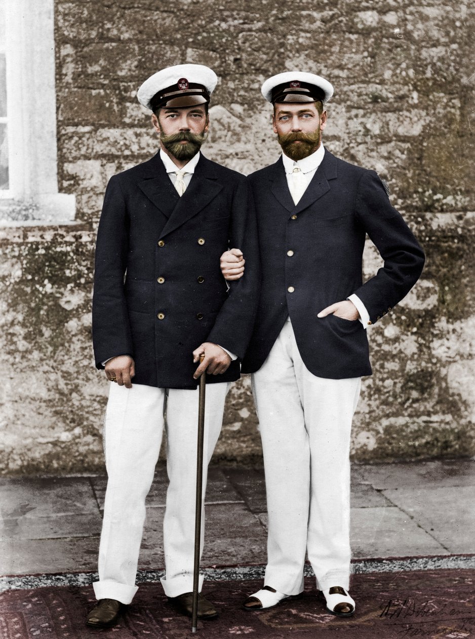 Zar Nicholas II af Rusland og Kong George V af Storbritannien af Unbekannt
