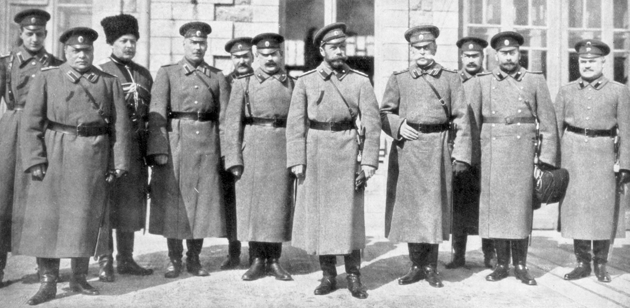 Zar Nicholas II af Rusland og hans generaler og stab, 1917 af Unbekannt