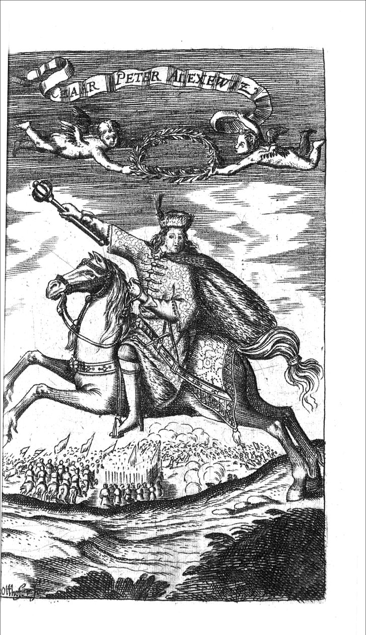 Zar Peter I Alexeyevich fra Georg Adam Schleissing Derer beiyden Czaaren i Reussland Ivan og Peter Alexewiz, 1693 af Unbekannt