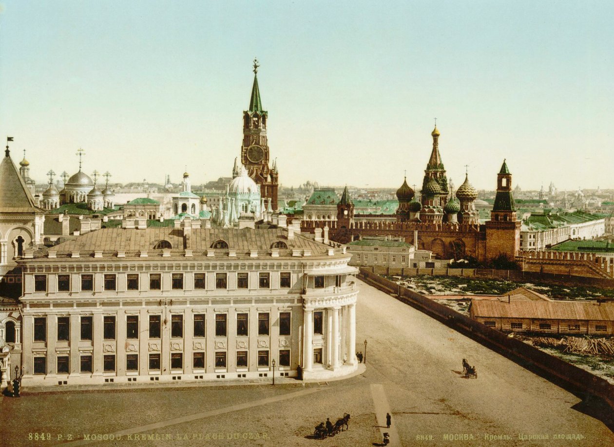 Tsarpladsen i Kreml i Moskva, Rusland, 1890