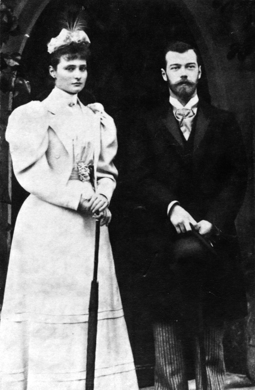 Tsarina Alexandra Feodorovna og zar Nicholas II af Rusland, c1900. af Unbekannt