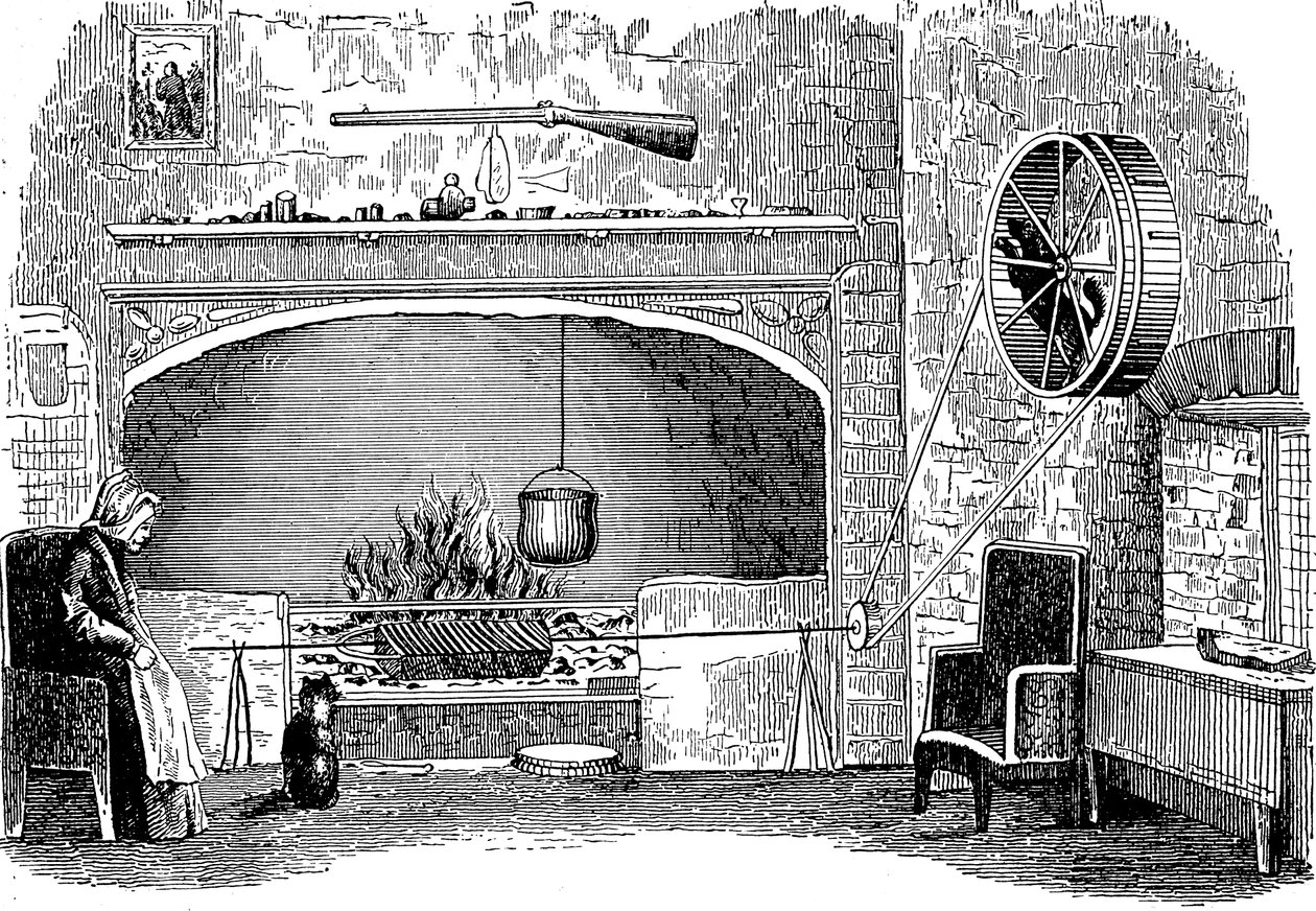 Turnspit hund på arbejde, c1880 af Unbekannt