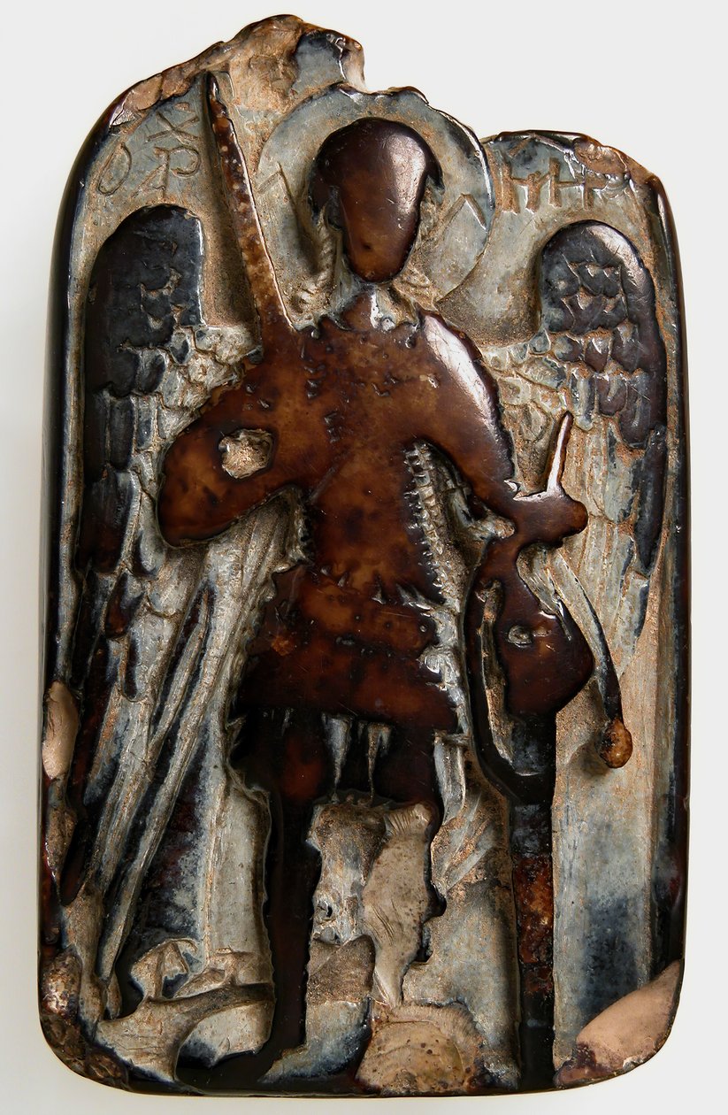 Tosidet vedhæng med ærkeenglen Michael og Daniel i Løvens Hule, byzantinsk, 1200 eller senere. af Unbekannt
