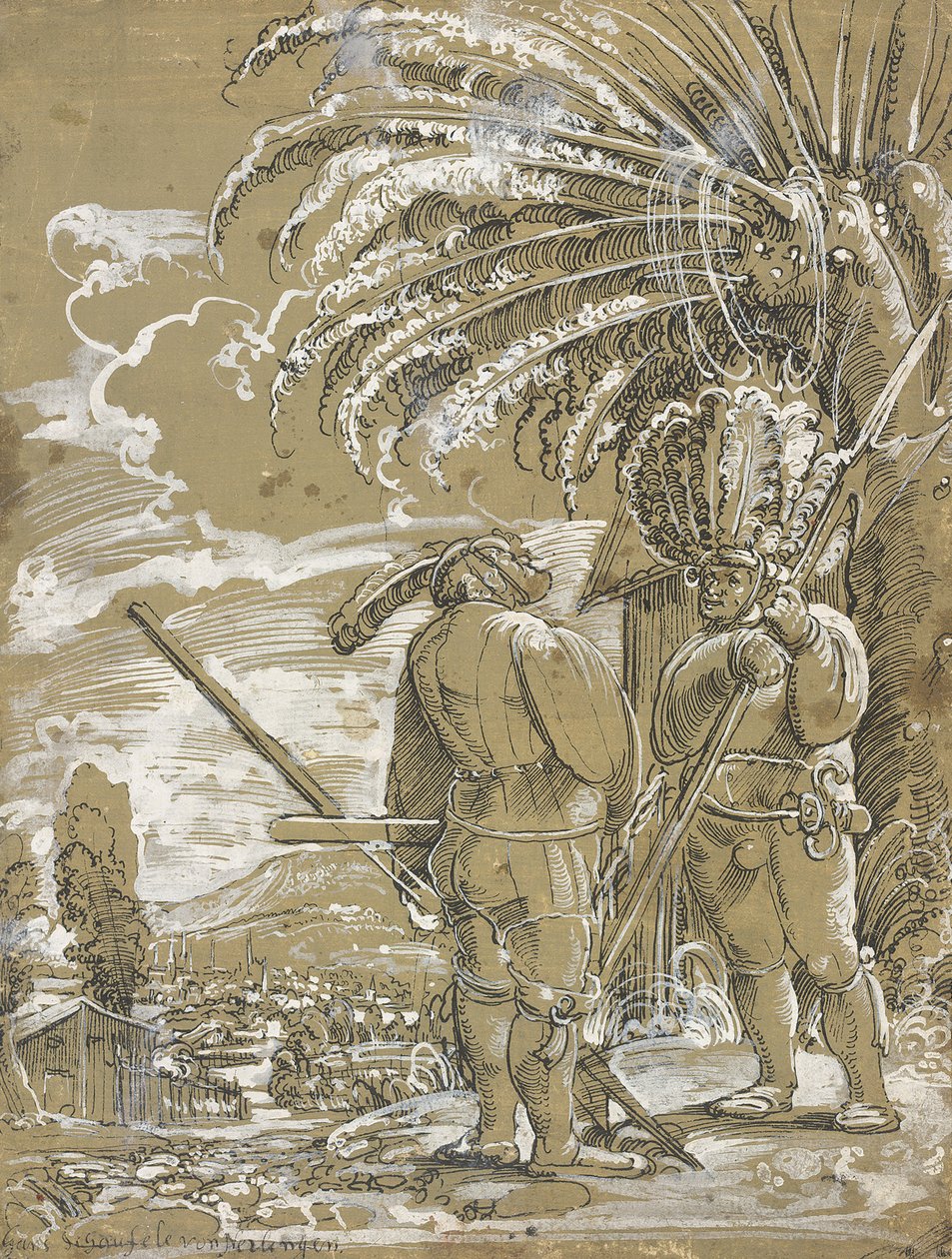 To Landsknechts, ca. 1520 af Unbekannt