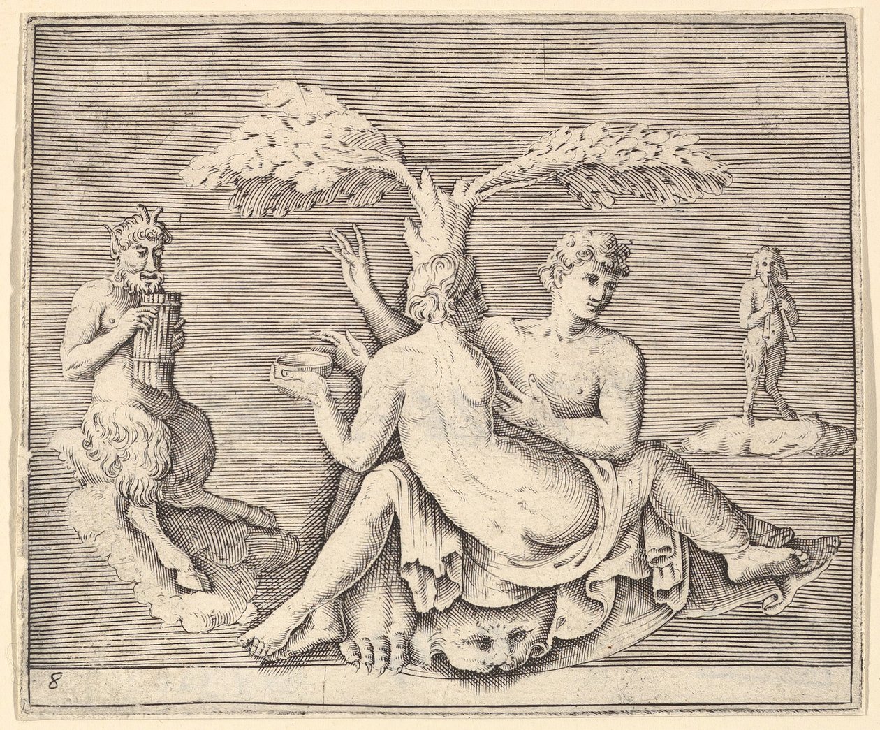 Two Lovers with Pan, udgivet ca. 1599-1622. af Unbekannt