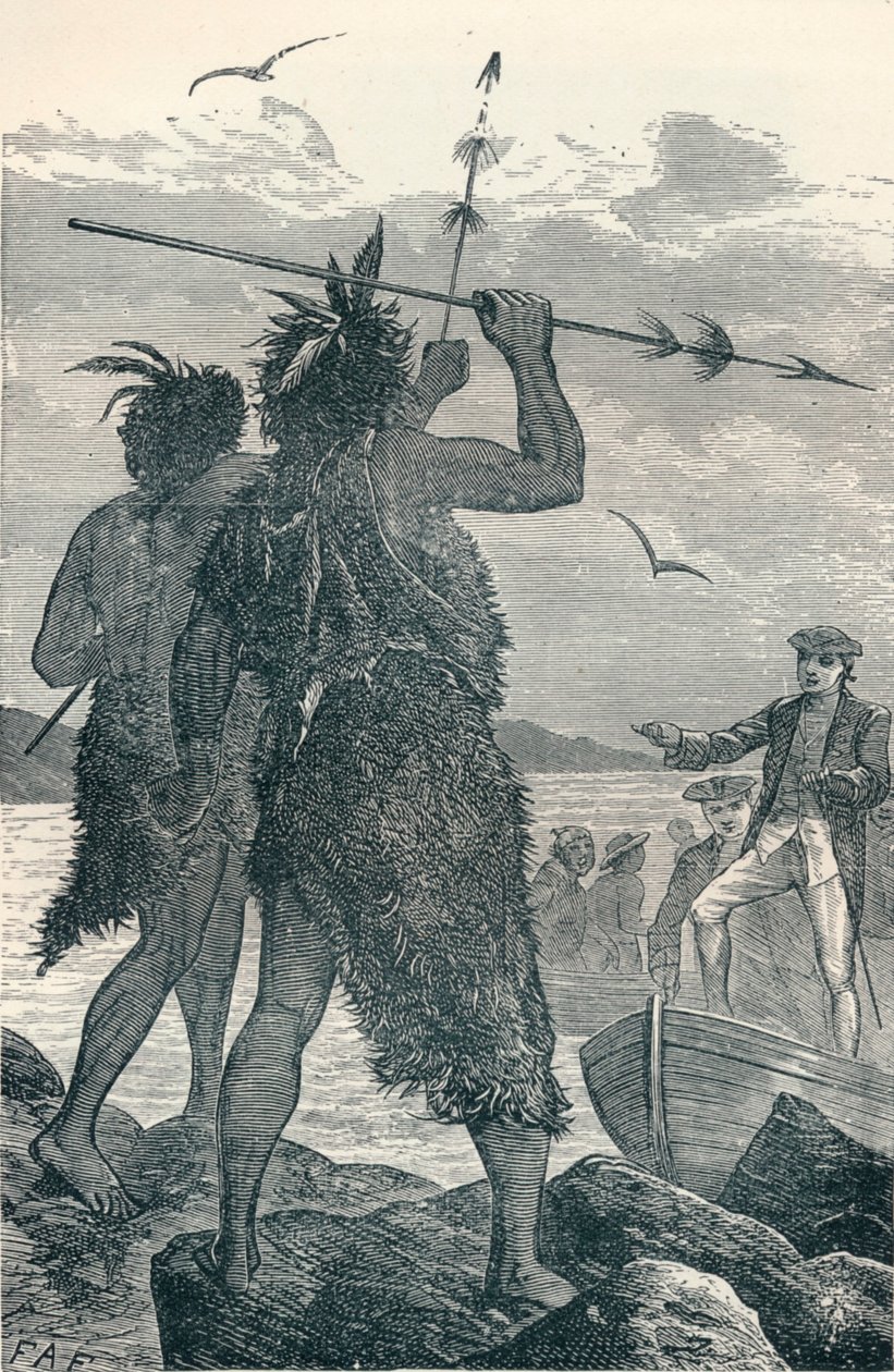 To indfødte disputerer med Captain Cooks Landing, 1904 af Unbekannt