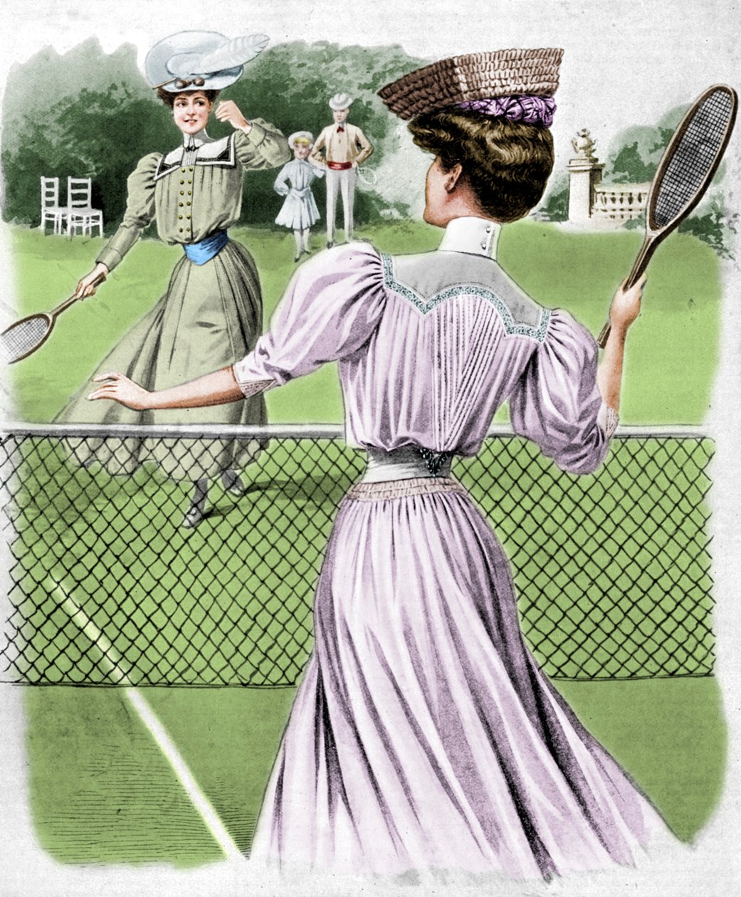 To græsplæne-tenniskostumer til oktober 1905. af Unbekannt