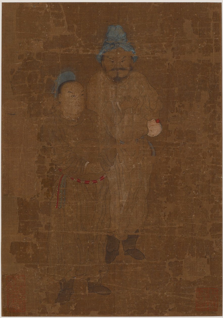 To mandsfigurer, stående, Ming-dynastiet, 1600-tallet. af Unbekannt