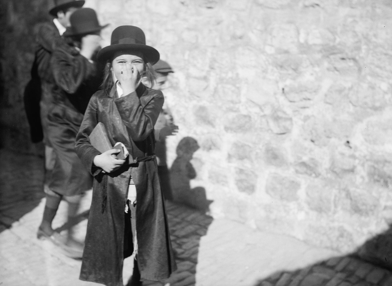 Typer ved Jødernes Grædemur, ca. 1934-1939 (s/h-foto) af Unbekannt