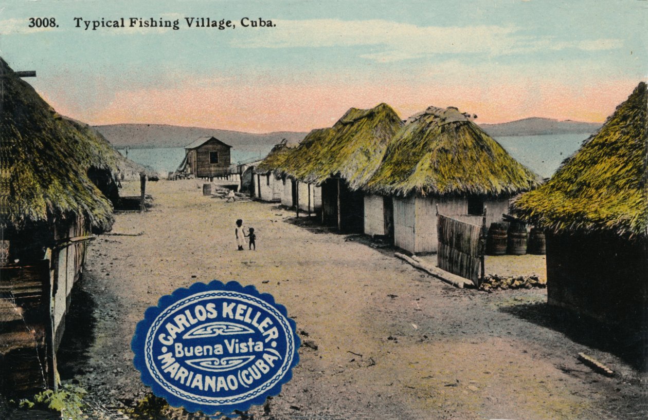 Typisk fiskerby, Cuba, 1912 af Unbekannt