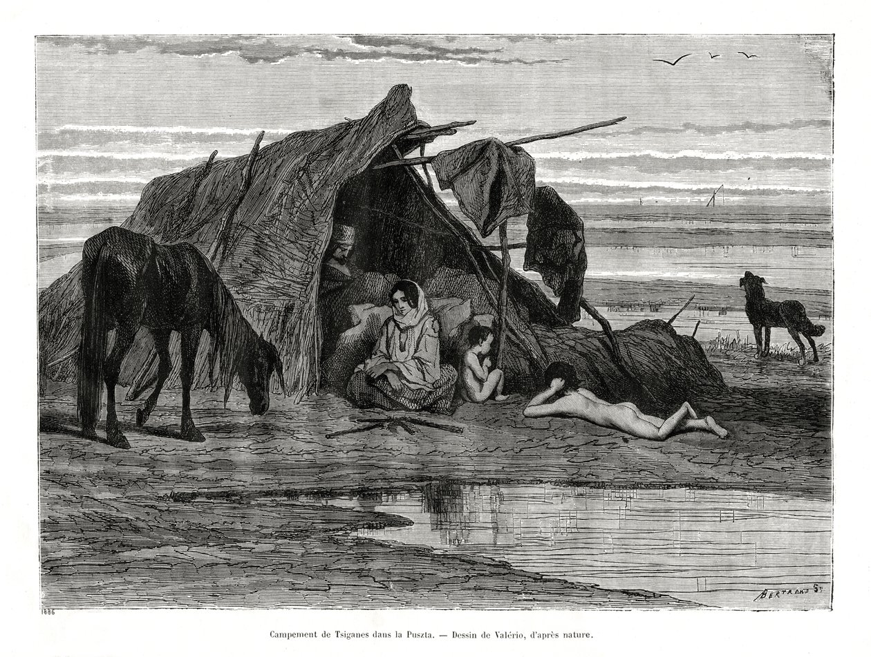 Tziganes camping i Puszta, 1886 af Unbekannt