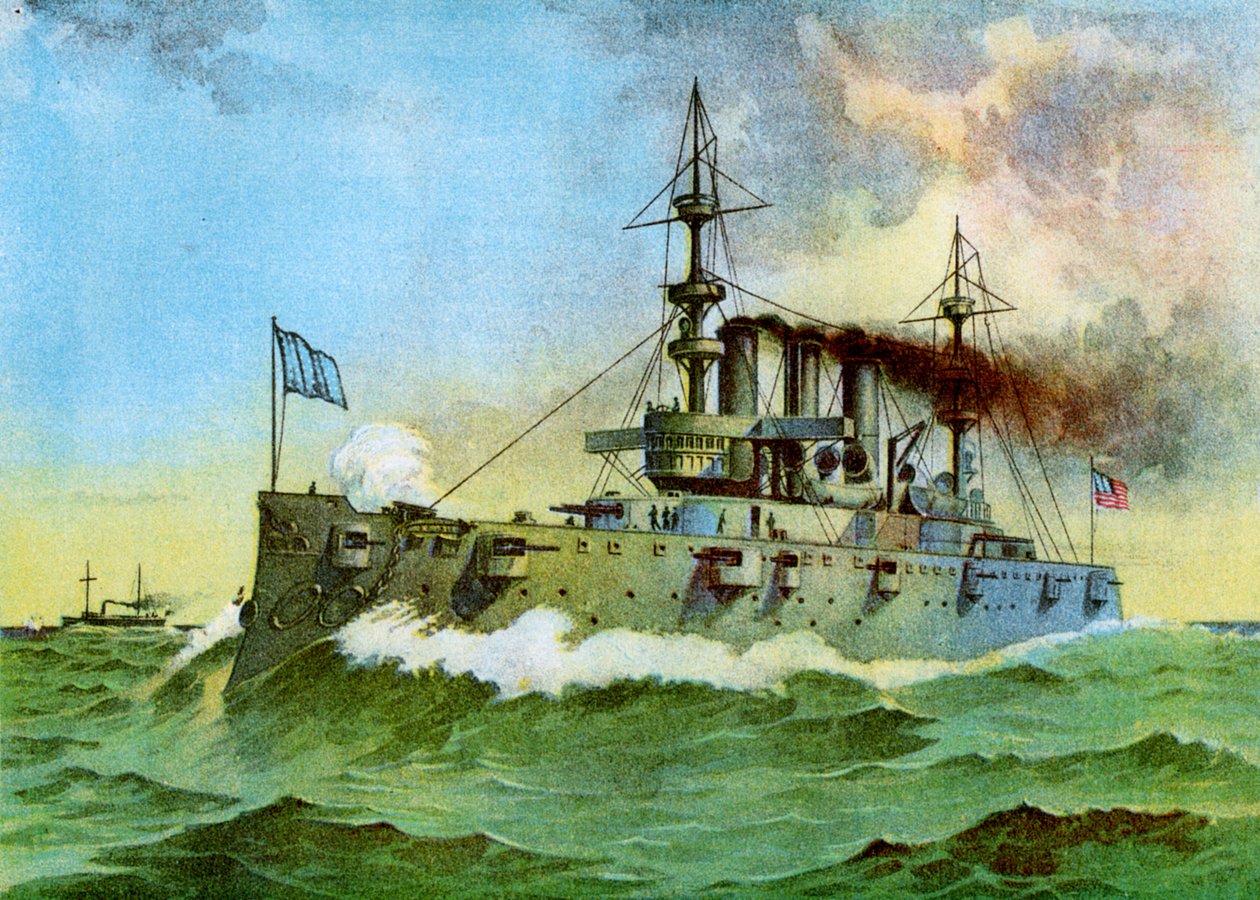 USS New York, amerikansk panserkrydser, 1898 af Unbekannt