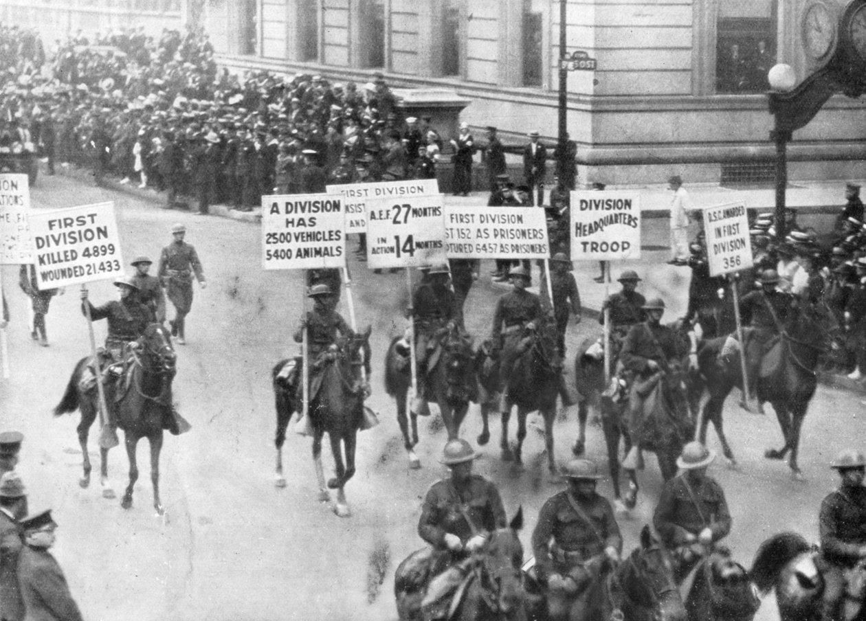 US 1. Army i Victory Parade, New York, USA, 10. september 1919 af Unbekannt