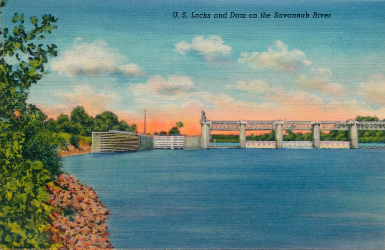 US Locks and Dam på Savannah River, 1943 af Unbekannt